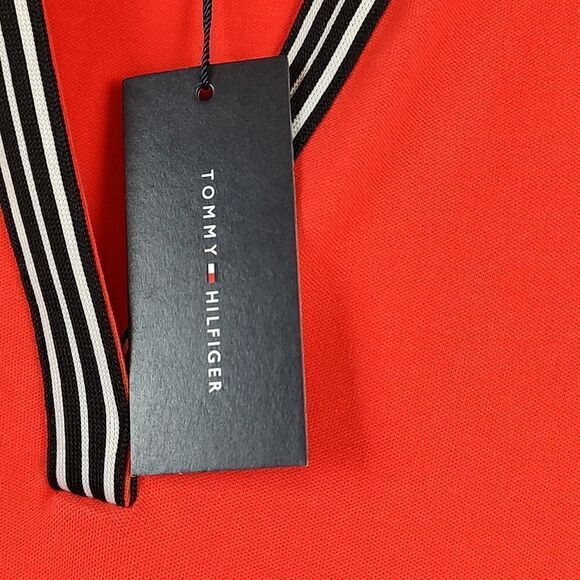 Tommy Hilfiger Striped Trim A-Line Sleeveless Red Knit Dress Size L NWT Preppy - Picture 5 of 12